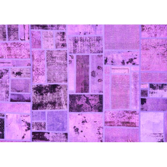Ahgly Company Indoor Rectangle Patchwork Pink Transitional Area Rugs, 8' x 10'