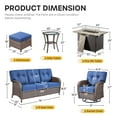 thumbnail image 4 of Bellefurn 7 Pieces Outdoor Patio Furniture Set with Fire Pit Table,Swivel Glider Chair,Sectional Sofas,PE Wicker Rattan Patio Conversation Sets for Porch Balcony Patio Deck, 4 of 12