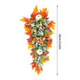thumbnail image 3 of 24inch Halloween Fall Wreath, Eucalyptus Berries Pumpkins Lamb Ears Leaves Autumn Wreaths for Front Door, Fall Decor, Porch Wall, Home Outdoor Holiday Decorations Wreath for Autumn(E), 3 of 8