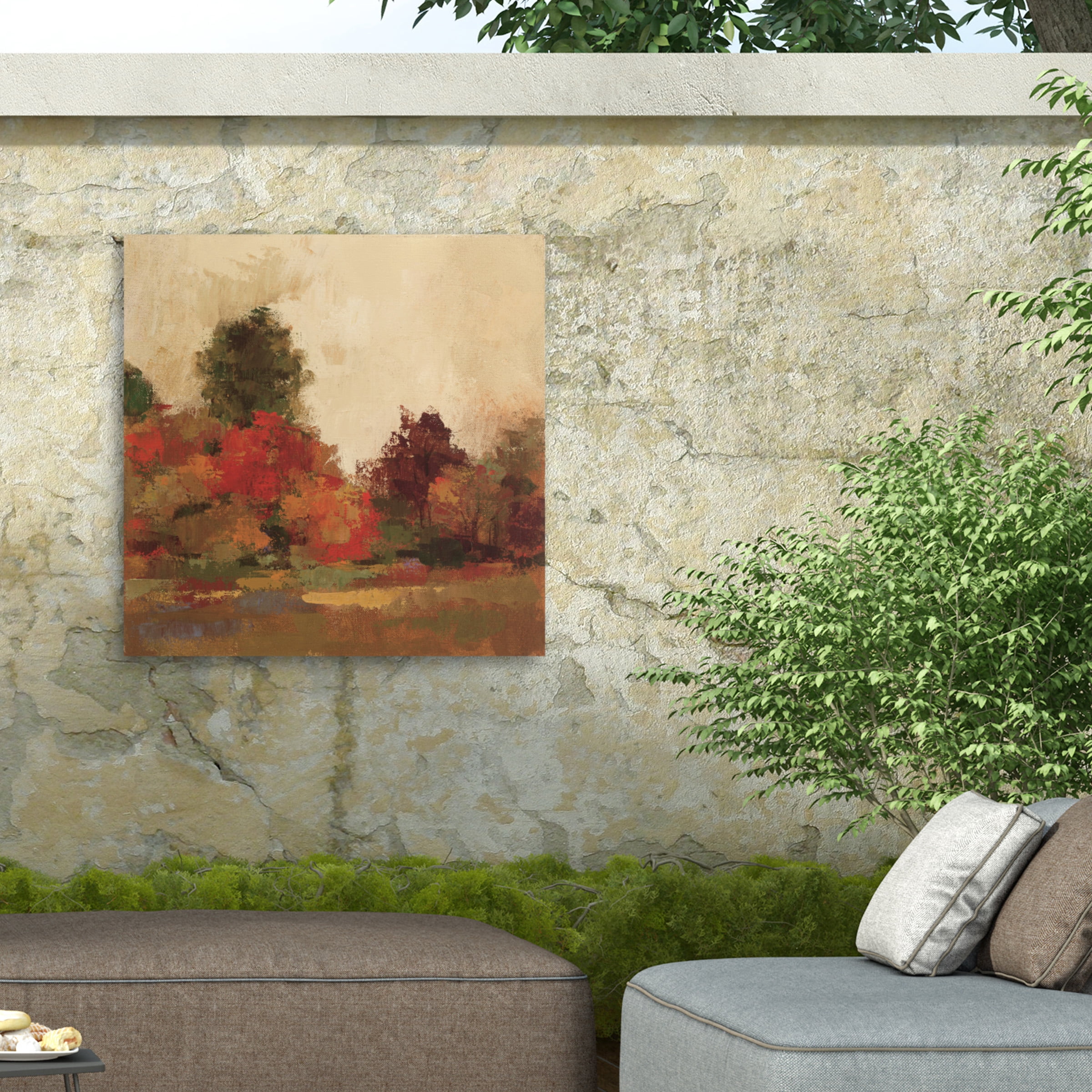 Silvia Vassileva 'Fall Forest III' Outdoor Canvas 14x12