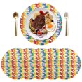 thumbnail image 5 of Ryvnso Colorful Geometry Round Plate Mats Dining Table Placemat Set of 4 for Holiday Decoration, 5 of 7