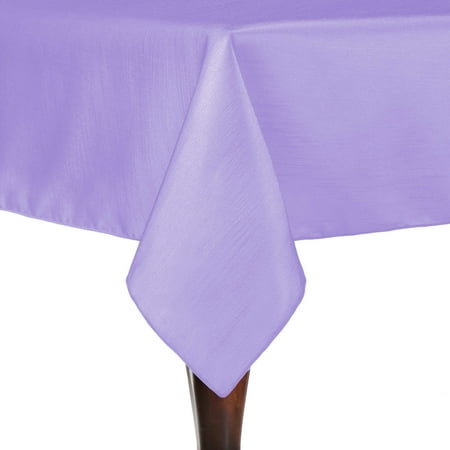 

Ultimate Textile (5 Pack) Reversible Shantung Satin - Majestic 72 x 120-Inch Rectangular Tablecloth - for Weddings Home Parties and Special Event use Lilac Light Purple