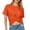 Orange, variant on T Shirts for Women 2026 Summer Short Sleeve Crewneck Twist Front Plain Casual Tshirt Crop Tops