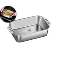 thumbnail image 2 of Stainless Steel Cake Pan Baking Pan with Handle Rectangle Baking Bakeware for Fish Cakes Breads Casseroles Vegetables, 2 of 4