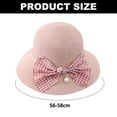 thumbnail image 2 of Sombrero de pescador con lazo para mujer, de circunferencia de 56 a 58 cm, con protector solar de verano, de ala grande, de paja, para exteriores, 2 of 5