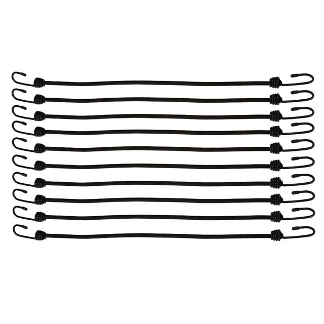 3/8" x 36" Black Bungee Cords (bundle of 10) - 9mm