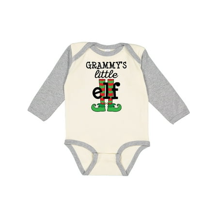 

Inktastic Christmas Grammy s Little Elf Boys or Girls Long Sleeve Baby Bodysuit