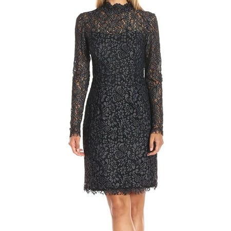Betsey Johnson Women's The Lace Dress, Black/Heather, 14