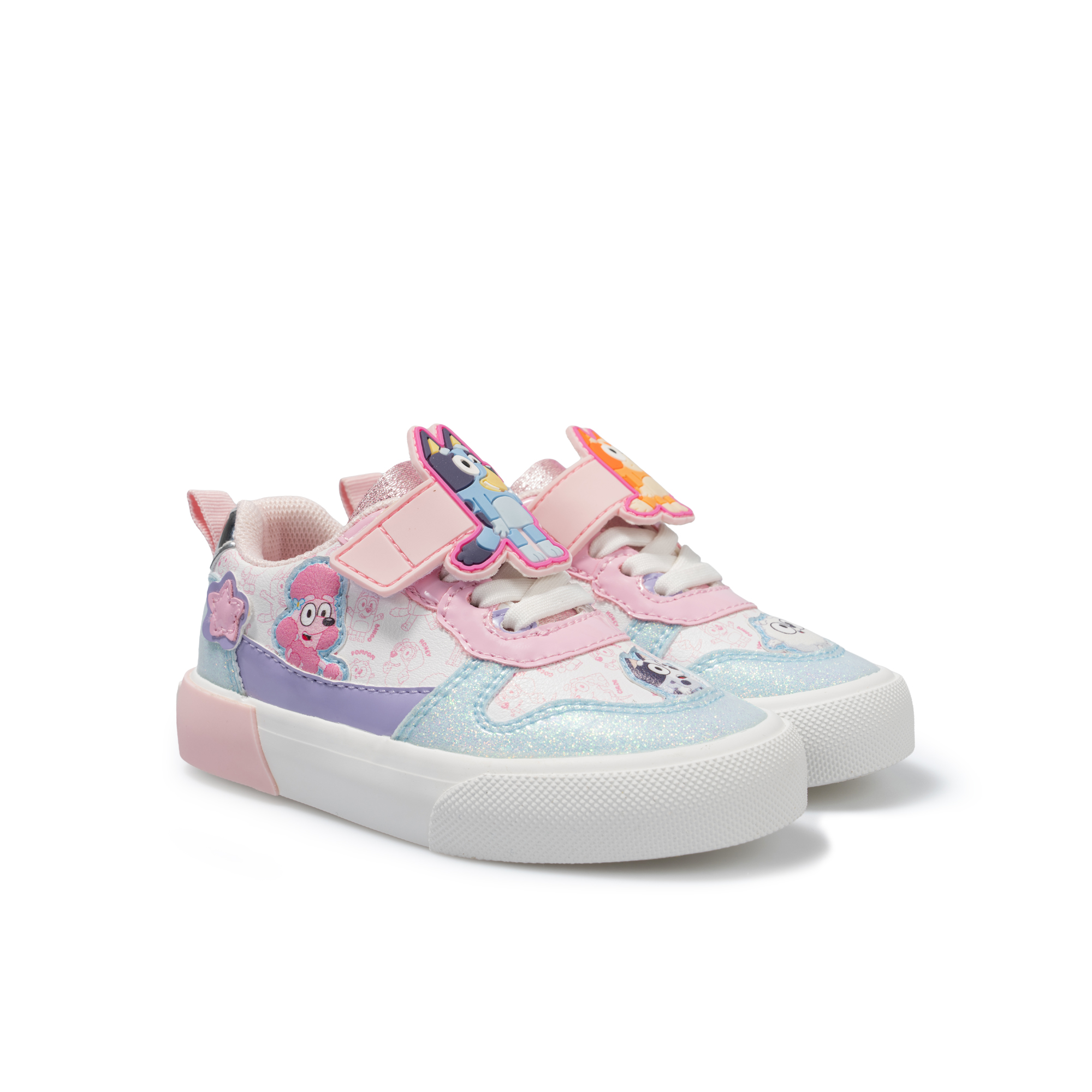 Bluey and Bingo Toddler Girls Glitter Court Sneaker