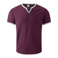 thumbnail image 4 of Leey-World Mens Tshirts Mens Henley Lightweight Shirts Short Sleeve Casual Cotton Button T-Shirts Summer Basic Tee(Wine,XL), 4 of 5