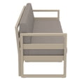 thumbnail image 4 of Luxury Commercial Living 79" Taupe Brown Outdoor Patio Sofa with Sunbrella Cushion, 4 of 9