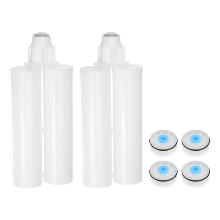 Uxcell 2 Pack Epoxy Gun Adhesive Cartridge, 192mm Plastic Dual Glue Cartridge with Gray Piston for 200ml/6.8oz 1:1