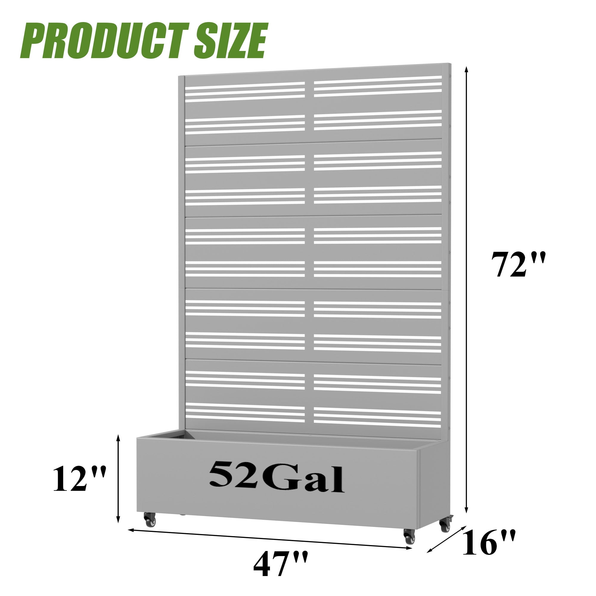 MAYEERTY 5 Panels Outdoor Metal Planter Box, Durable Weather-Resistant Planter, Decorative Metal Flower Box for Patio, Balcony, Garden
