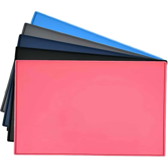 Dog Food Mat Anti-Messy Design Pet Bow Mat, Non Slip Silicone Waterproof Cat Feeding Placemat for Puppy Kitty Dog Cat Small Medium Animals
