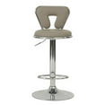 thumbnail image 2 of Poundex F1643 16 x 18 x 34-40 in. Adjustable Height & Swivel Barstool in Gray Faux Leather - Set of 2, 2 of 9