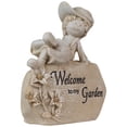 thumbnail image 3 of Northlight Boy Sitting on Rock Welcome to My Garden Patio Garden Plaque - 7.25", 3 of 9