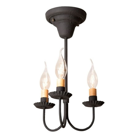 Irvins Country Tinware Irvin's Country Tinware 3-Arm Westford Ceiling Light in Textured Black