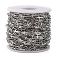 thumbnail image 3 of 1roll Resistant 304 Stainless Steel Link Chains Soldered with Spool for Holy Jewelry Making Stainless Steel color 13x5x1.2mm 82.02 Feet(25m)/roll, 3 of 6