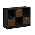 thumbnail image 2 of Furinno 99940AM-MBR Basic 3 x 2 in. Bookcase Storage with & Bins, Americano & Medium Brown, 2 of 5