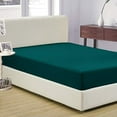 thumbnail image 2 of DNG Creations 3-Piece Fitted Sheet Set 12-Inch Deep Pocket (Solid Aqua Blue Twin), 2 of 4
