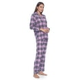 thumbnail image 2 of Casual Nights Women's Flannel Long Sleeve Button Down Pajama Set, 2 of 5