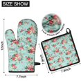 thumbnail image 6 of Pioneer Flower Kitchen Oven Mitt and Pot Holder Sets 2 Pcs for Baking, Cooking and Grilling, Heat Resistant Up To 392 °F, 6 of 7
