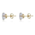 thumbnail image 2 of AVORA 10K Yellow Gold Princess Cut 6mm Simulated Diamond CZ Stud Earrings, 2 of 6