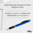 thumbnail image 4 of Ballpoint Pens With Rubber Grip - 10 pack - Black Ink Ball Point Pen with Soft Touch Plastic - Blue, 4 of 5