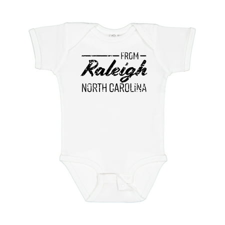 

Inktastic From Raleigh North Carolina in Black Distressed Text Boys or Girls Baby Bodysuit
