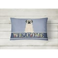 thumbnail image 2 of Carolines Treasures BB5598PW1216 Mastiff White Welcome Canvas Fabric Decorative Pillow, 2 of 3