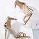 thumbnail image 5 of Zapatos de mujer Sandalias casuales con cremallera en la parte trasera Tacón súper alto Punta cuadrada Tacones de aguja brillantes Wmkox8yii hfjk3968, 5 of 8