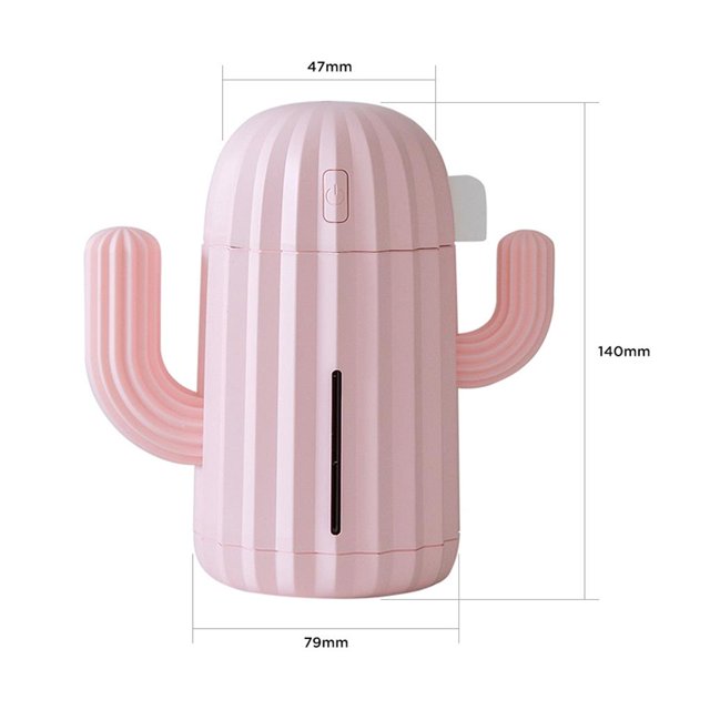 Inteprter Mini humidificador Humidificadores de habitación individual con luz nocturna Humidificador de aire de cactus portátil para dormitorio de Electrodomésticos Inteprter HA022616-00
