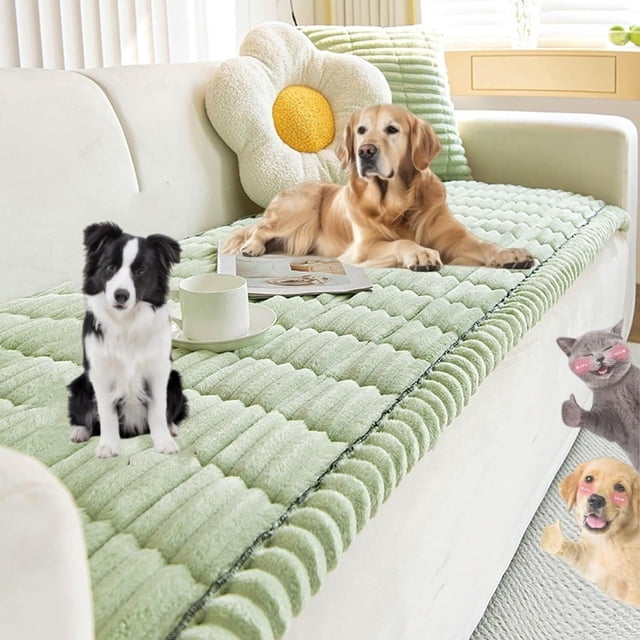 Paw Lounge Couch Cover, Ultra-Soft Quilted Sofa Protector, Non-Slip Washable Couch Covers for Pets, Ultra-Soft Fluffy Plush Sofa Protector for Home, Suitable for Dogs and Cats