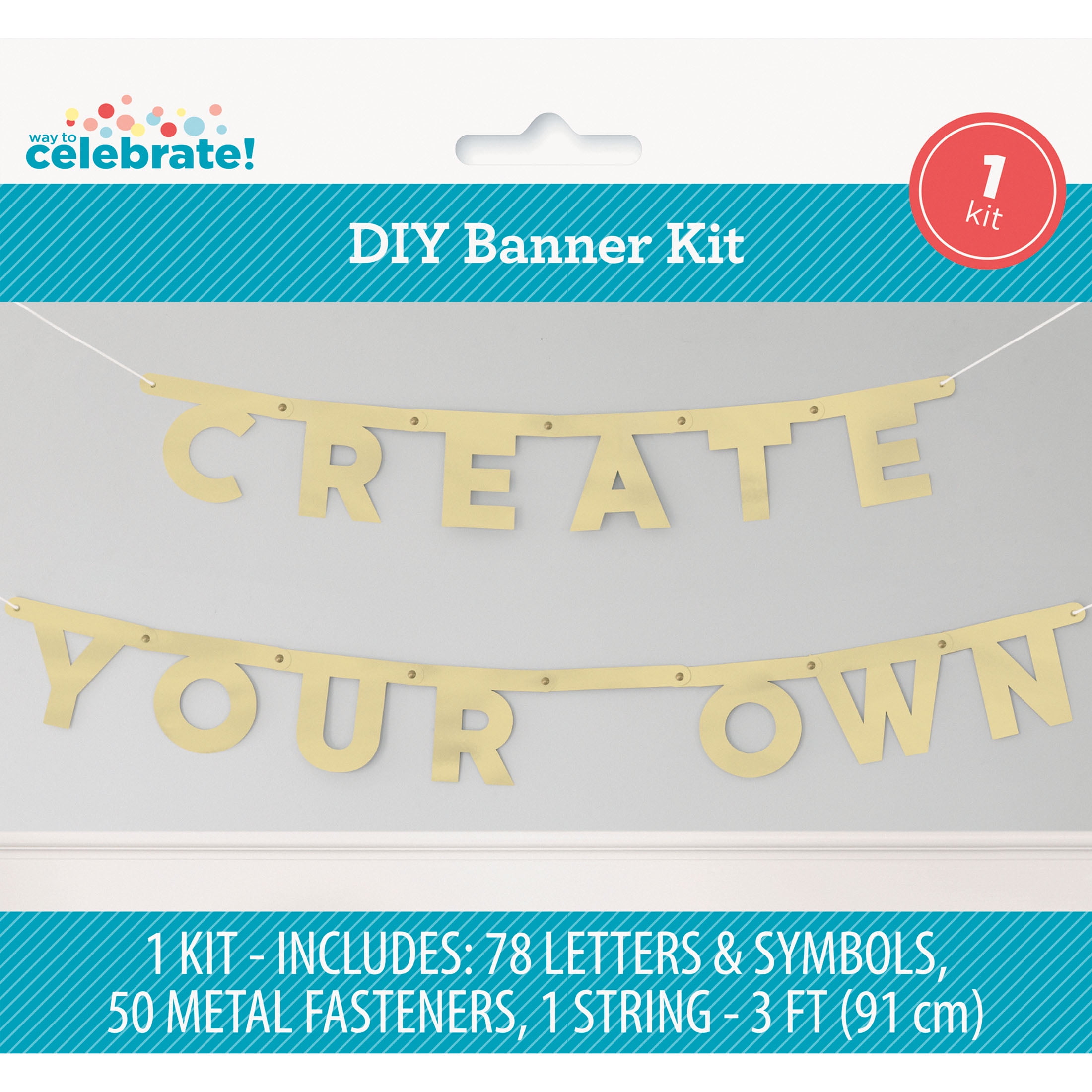 Taobary 321 Pcs Make Your Own Banner Kit Glitter Gold DIY  Letter Banner Glitter Customizable Banner Kit Including 4 Light Strings and  Numbers 4 Rope 5 Needles 308 Letters Symbol Birthday