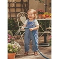 thumbnail image 6 of BemeyourBBs Toddler Baby Girls Boys Denim Overalls Infant Jeans Romper Bib Overall Sleeveless Solid Jumpsuit with Pocket, 6 of 9