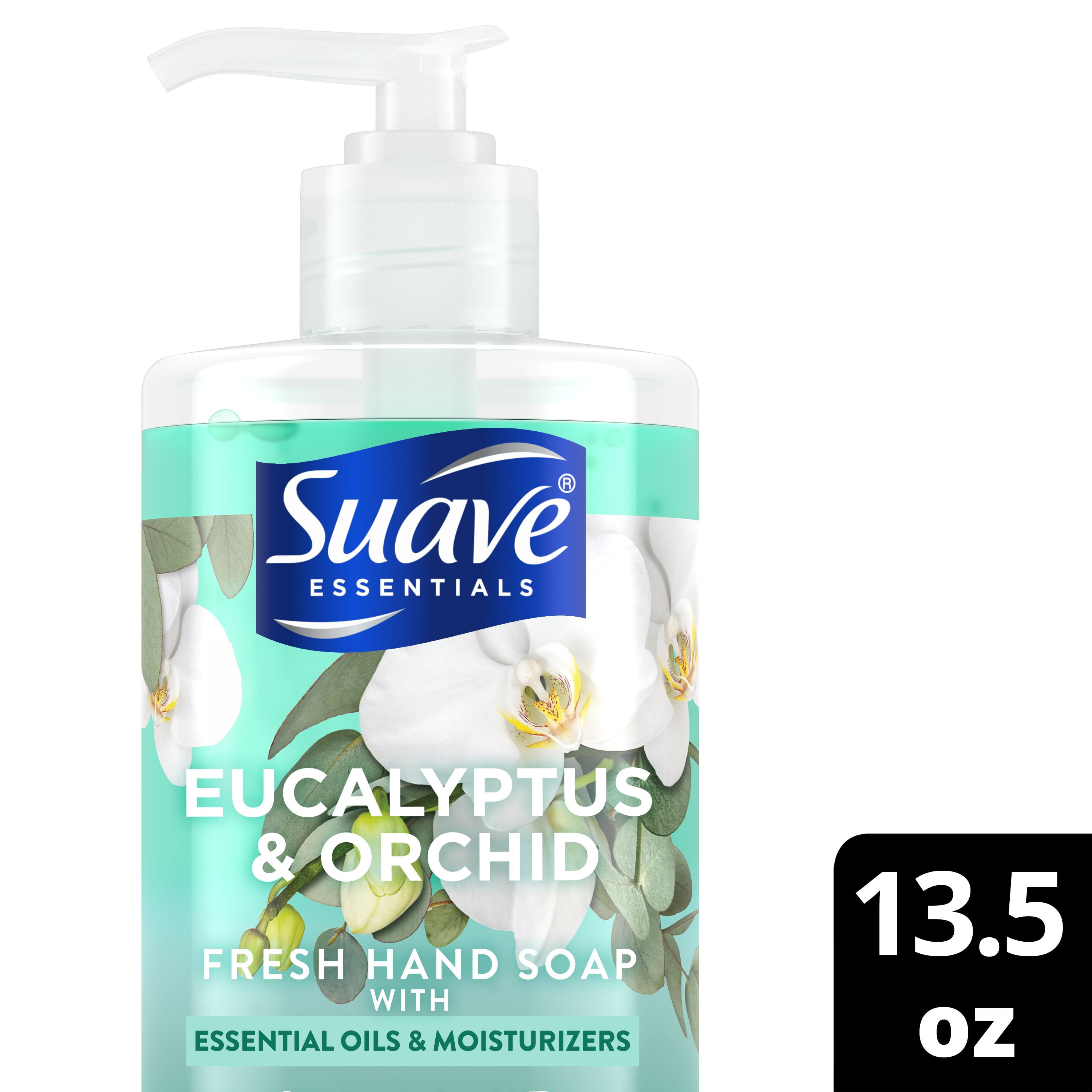 (4 pack) Suave Essentials Liquid Hand Soap, Refreshing Eucalyptus & Orchid, 13.5 fl oz