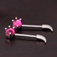 thumbnail image 4 of cuerno de acero inoxidable barbells barra cuerpo piercing ía rosa caliente rojo Sunnimix Anillo del pezón, 4 of 8