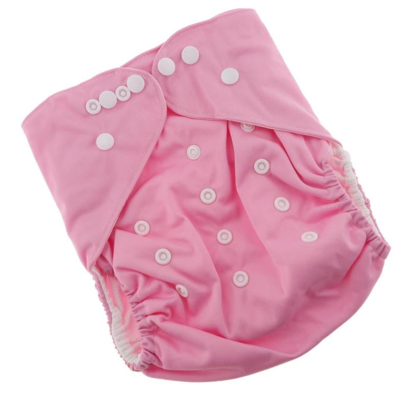 Modern Cloth Reusable Washable Baby Nappy Diaper & Insert Bright Pink Owls 