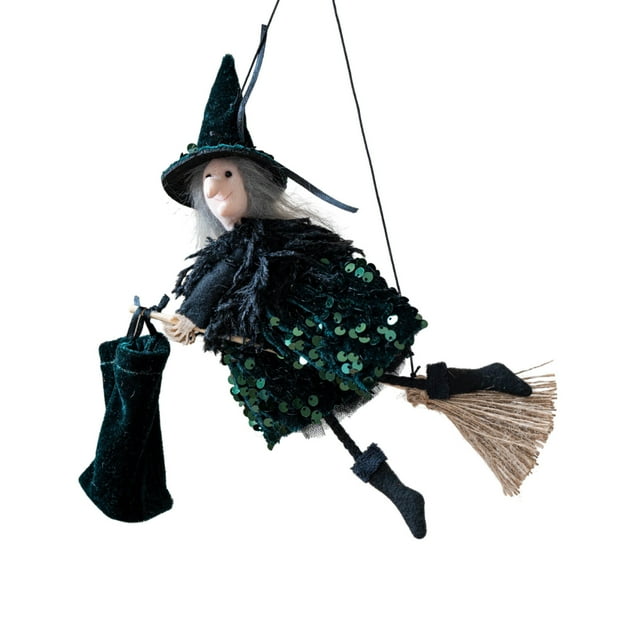 SgJHXb Hovering Witch On Flying Witch Halloween On Hangable Halloween With Skirt For Party Display Tree Outdoor Scenes Setup