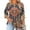 Brown, variant on Blmnix Fashion Tunics Womens Office Tops Ethnic Floral Pullover Plus Size Tshirts for Women 3/4 Sleeve Crew Neck Brown Tops