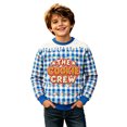 thumbnail image 3 of XAOFW Christmas Boys Sweatshirts Long Sleeve Crew Neck Plaid Christmas Lights Print Sweatshirts Toddler Kids Soft Cozy Fall Winter Pullover, 3 of 5