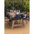 thumbnail image 2 of Outdoor Tablecloth with Umbrella Hole and Zipper, Christmas Truck Rectangle Table Cloth 60x84 Inch Waterproof Tablecloth, Winter Snowflake Xmas Tree Wood Grain Black Picnic Table Cover for Patio, 2 of 7