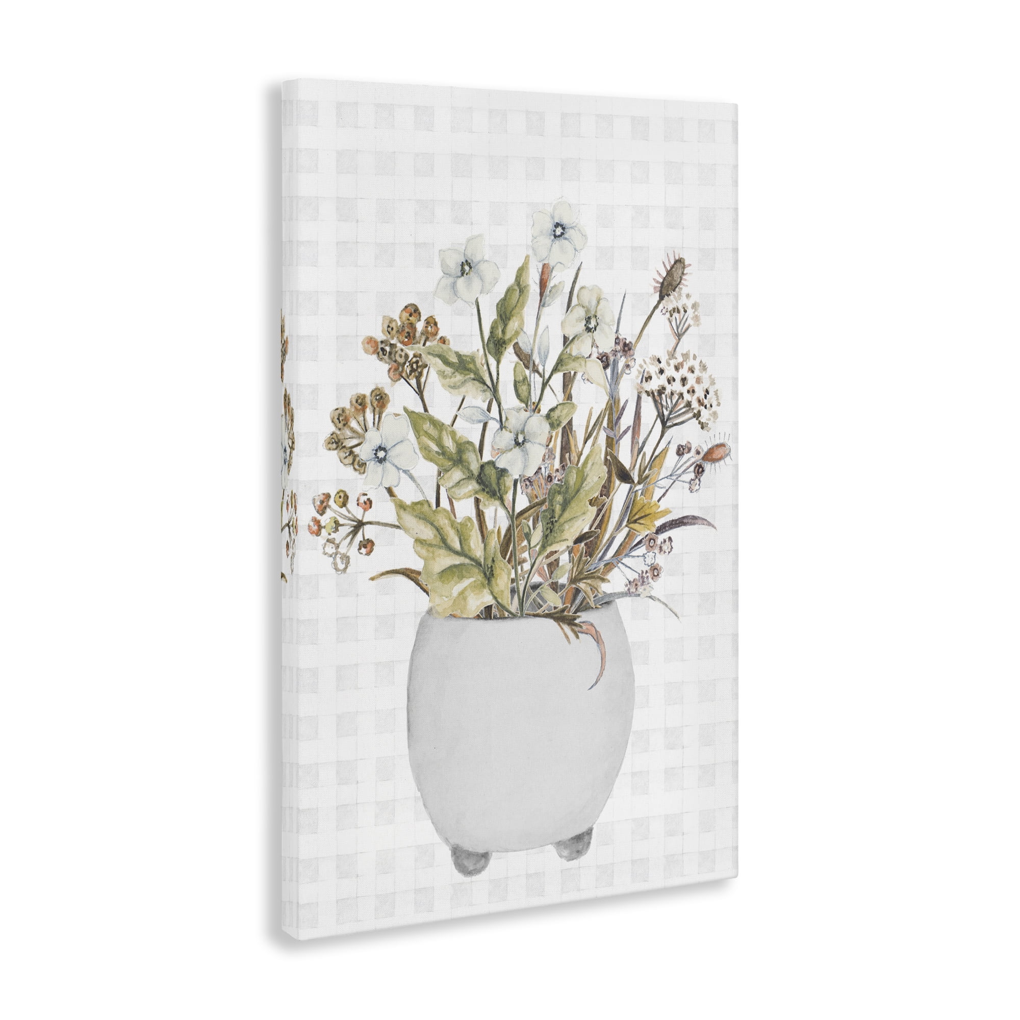 Stupell Industries Soft Potted Wildflowers Botanical & Floral Painting Gallery Wrapped Canvas Art Print Wall Art, 16 x 24