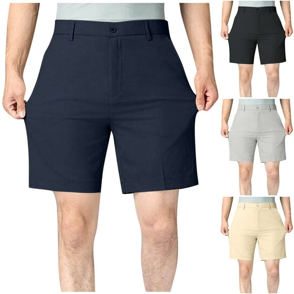 FRSASU Men's Golf Dress Shorts Flat Front Hybrid 7 Inch Lightweight Quick Dry Chino Casual with Pockets Navy