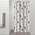 thumbnail image 2 of White Highland Cow Flower Pattern Shower Curtain 36"x72" ,Bathroom Decorative Shower Curtains Set with 12 Hooks,Modern Waterproof Washable Shower Curtain, 2 of 6