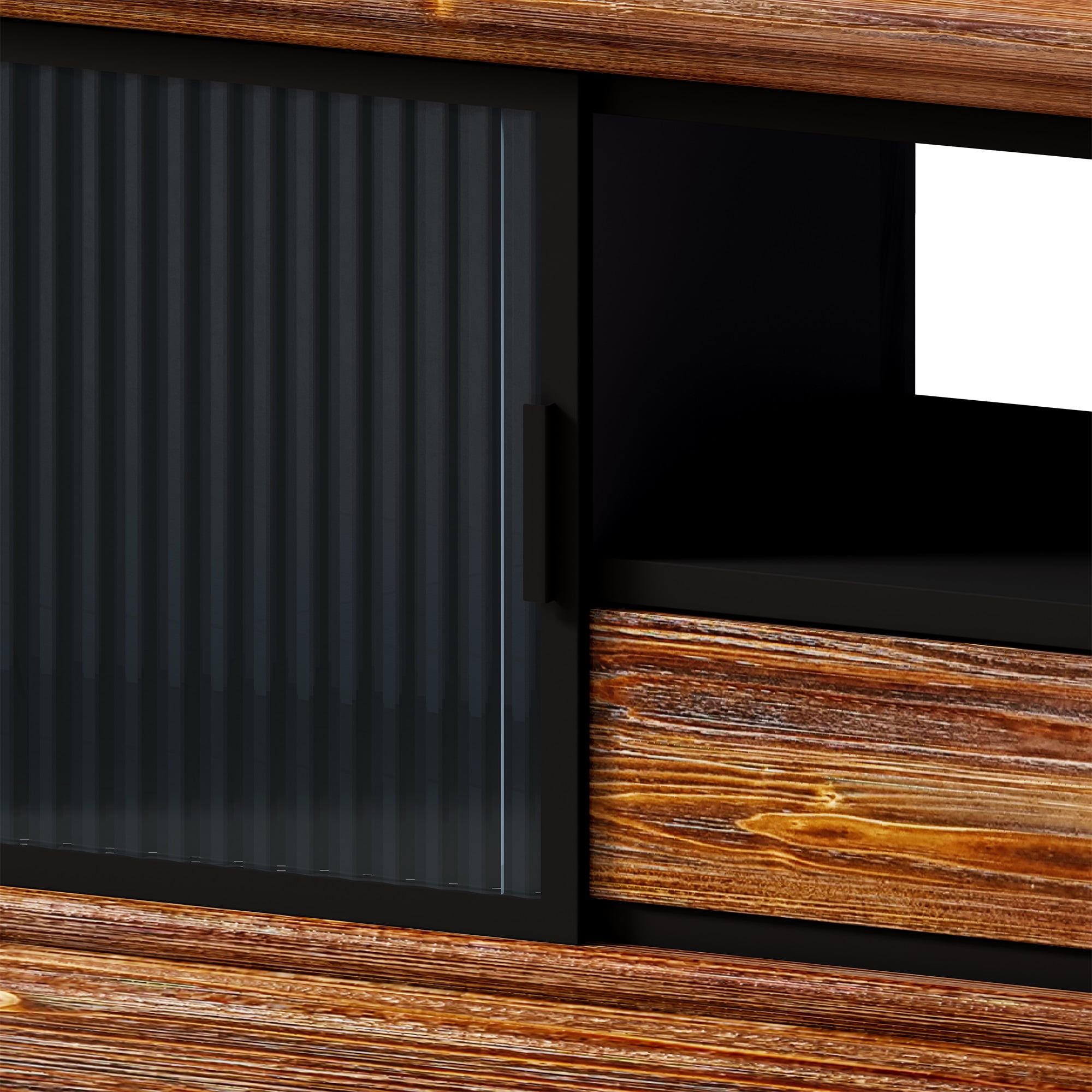 Resenkos Modern TV Stand with 2 Storage Cabinets and Drawer, TV Console Table Media Entertainment Center for Living Room Black&Brown Resenkos Modern TV Stand with 2 Storage Cabinets and Drawer, TV Console Table Media Entertainment Center for Living Room Black&Brown