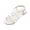 White, variant on Brown Womens Flat Sandals Casual Strappy Beach Slip On Sandals Comfortable Summer Open Toe Dressy Flat Sandals Size 38 Eu 24Cm Foot Length Pu