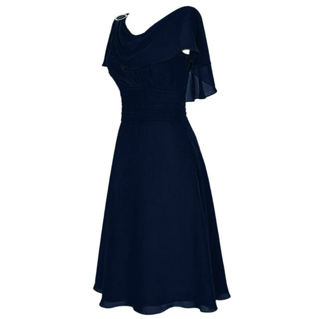 iOPQO Robe Décontractée pour Femmes Robe maxi pour Femmes Robe Formelle de Mariage Demoiselle d'Honneur Taille Haute Fête Bal Robe de Bal Bleu Foncé TG