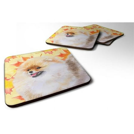 

Pomeranian Fall Foam Coaster 3.5 x 3.5 in. - Set of 4
