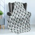thumbnail image 4 of Abstract Soft Flannel Fleece Throw Blanket, Grunge Sketchy Circle Shapes Ornamental Vintage Geometric Forms Print, Cozy Plush for Indoor and Outdoor Use, 50" x 60", Baby Blue Grey Black, by Ambesonne, 4 of 5